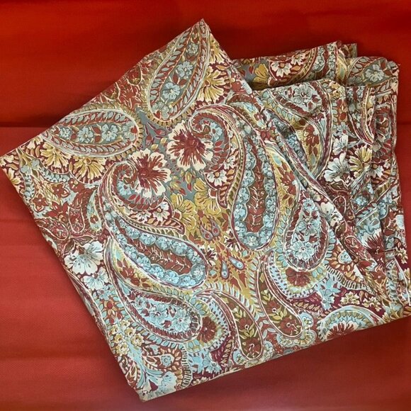 Pottery Barn Bella Paisley Twin Duvet Organic Cotton Multicolor Boho 2 Available - Picture 2 of 5